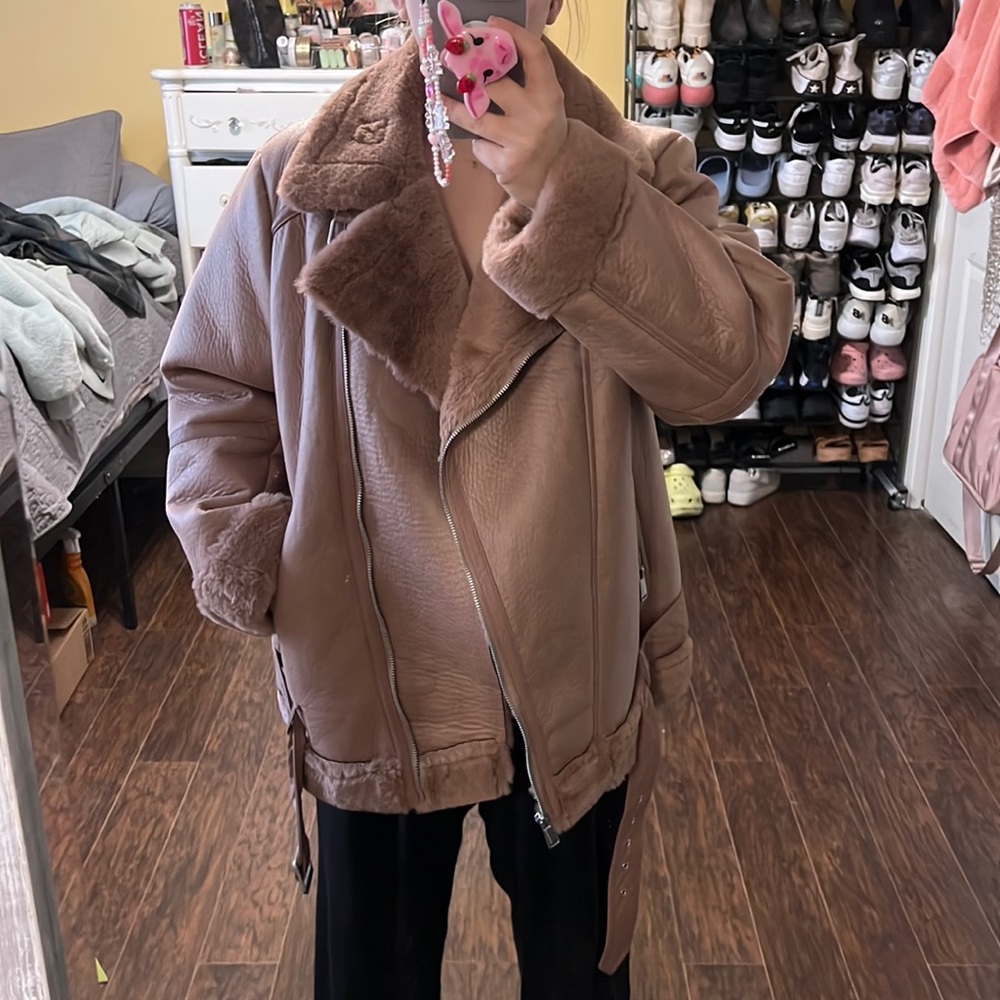 Bcbg fur lines jacket
